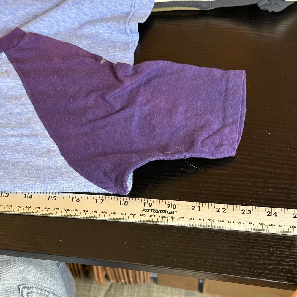 Vtg Sunee Coverups Florida Raglan T Shirt Purple Blue Sunset Seagull‎ Small - Picture 7 of 8